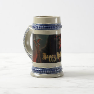 Caneca De Cerveja Olhos Vermelhos Brilhantes Ceifador Arte de Hallow