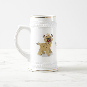 Caneca De Cerveja Óptica hiena engraçada rindo ilustração de des