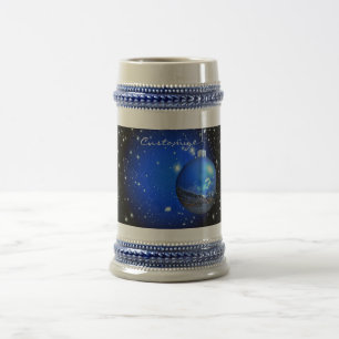 Caneca De Cerveja Ornamento estrelado escuro dos céus