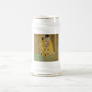 Caneca De Cerveja Os amantes beijando o abraço de Gustav Klimt