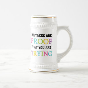 Caneca De Cerveja Os erros são prova que você está tentando