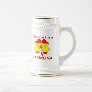 Caneca De Cerveja Os espanhóis personalizados beijam-me que eu sou