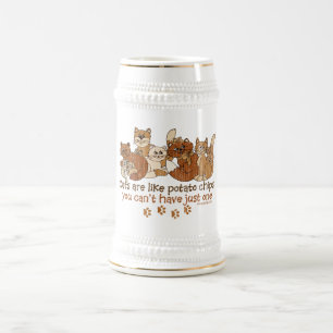 Caneca De Cerveja Os gatos são como microplaquetas de batata