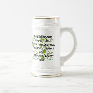 Caneca De Cerveja Os vizinhos irlandeses que abençoam Mug-May respei