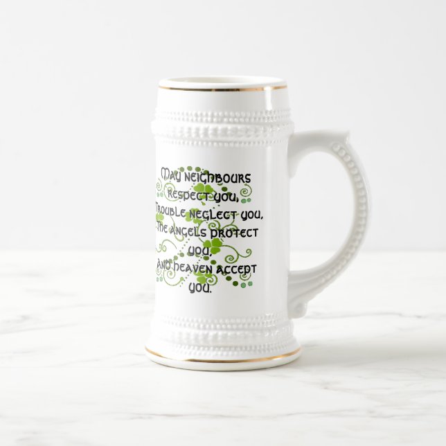 Caneca De Cerveja Os vizinhos irlandeses que abençoam Mug-May respei (Direita)