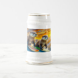 Caneca De Cerveja Otters Snowboard Design Por Rich AMeN Gill
