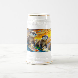 Caneca De Cerveja Otters Snowboard Design Por Rich AMeN Gill
