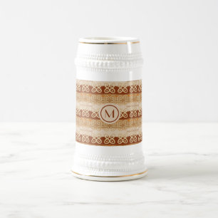 Caneca De Cerveja Padrão africano tribal de Adinkra.