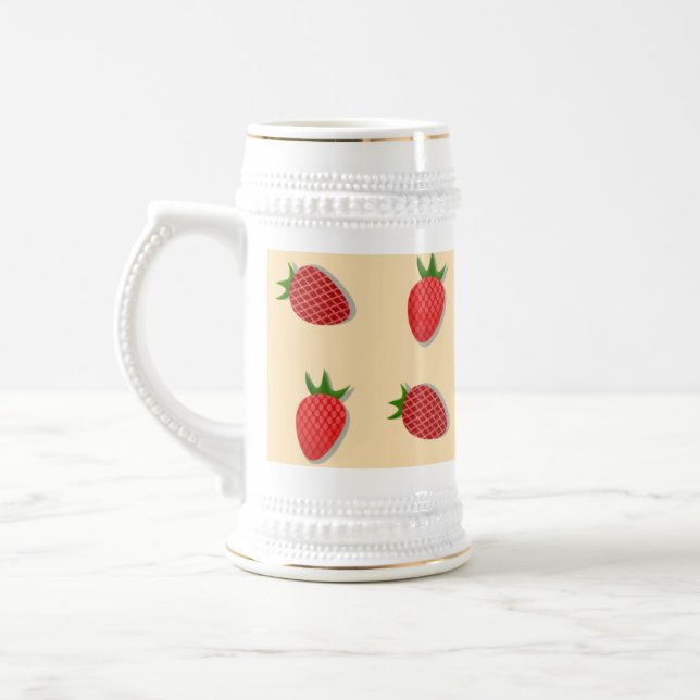 Caneca De Cerveja Padrão de morango para boas vibrações no Verão de  (Esquerda)