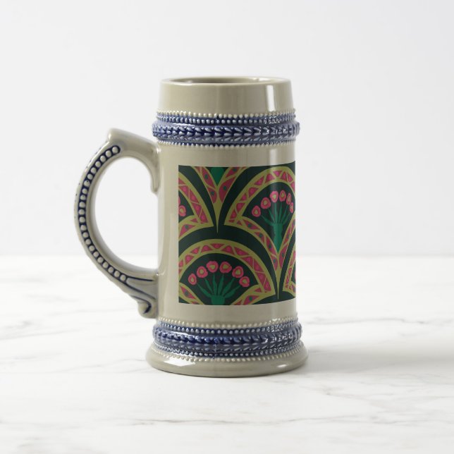 Caneca De Cerveja padrão verde em forma de concha (Esquerda)