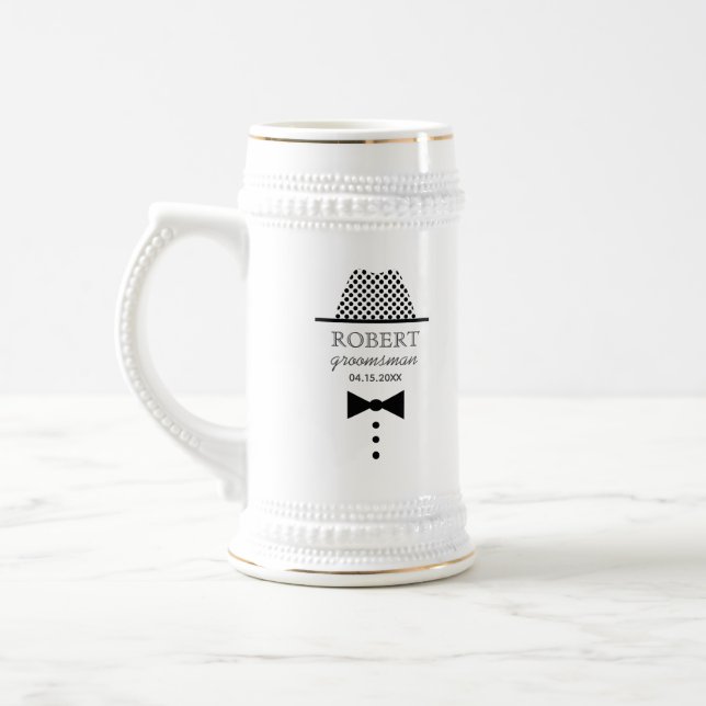 Caneca De Cerveja Padrinho de casamento casamento vintage (Esquerda)