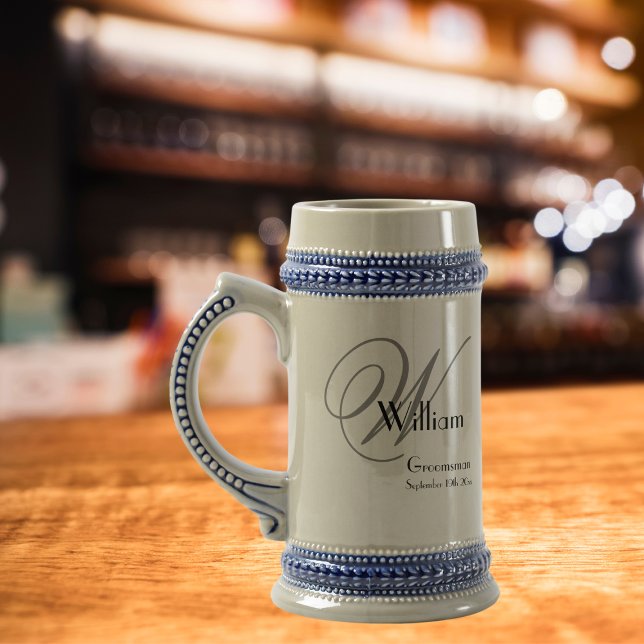 Caneca De Cerveja Padrinho de casamento de casamento Presente Modern (A wonderful, classic beer stein or "Bierkrug". Enjoy your beer even more with this rustic beer mug.)