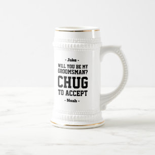 Caneca De Cerveja Padrinho de casamento Proposta de Chug para Aceita