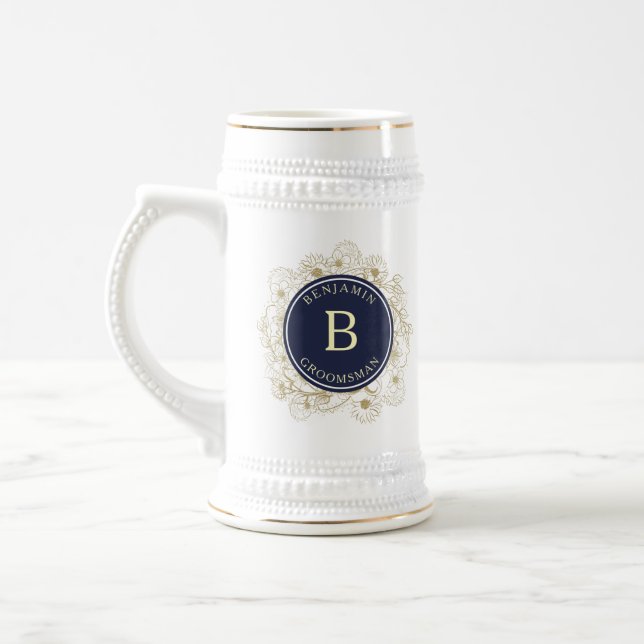 Caneca De Cerveja Padrinhos de casamento Elegantes (Esquerda)