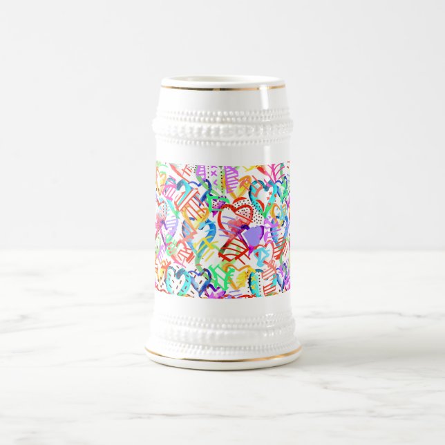 Caneca De Cerveja Padrões coloridos e bonitos (Centro)