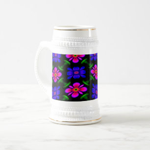 Caneca De Cerveja Padrões de flores rosa adoráveis