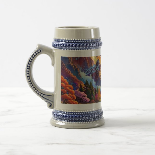 Caneca De Cerveja Pagoda e Paisagem Colorida (Esquerda)