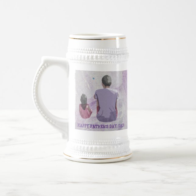 CANECA DE CERVEJA PAI E FILHA SENTADOS (Esquerda)
