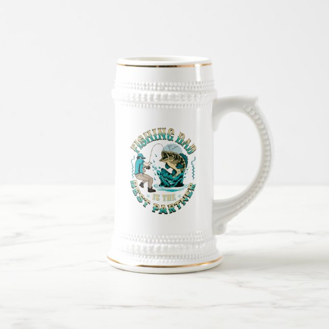 Caneca De Cerveja Pai Pescador É O Melhor Parceiro (Direita)