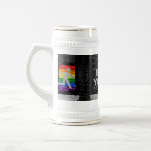 Caneca De Cerveja Painel de cores do arco-íris do orgulho de Slipper