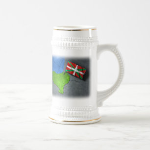 Caneca De Cerveja País Basque com sua própria bandeira
