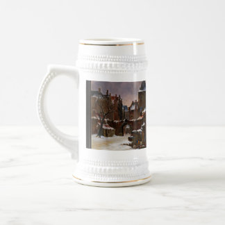 Caneca De Cerveja Paisagem Cinética De Inverno Com Arte Clássica De