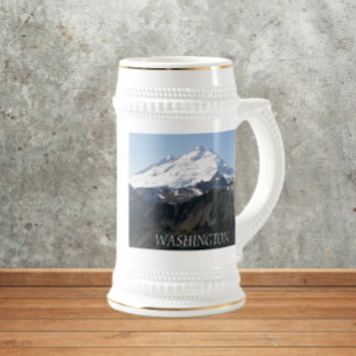 Caneca De Cerveja Paisagem do Monte Baker do Estado de Washington
