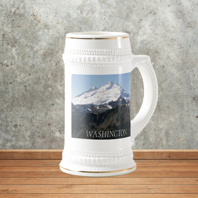 Caneca De Cerveja Paisagem do Monte Baker do Estado de Washington (In Situ)