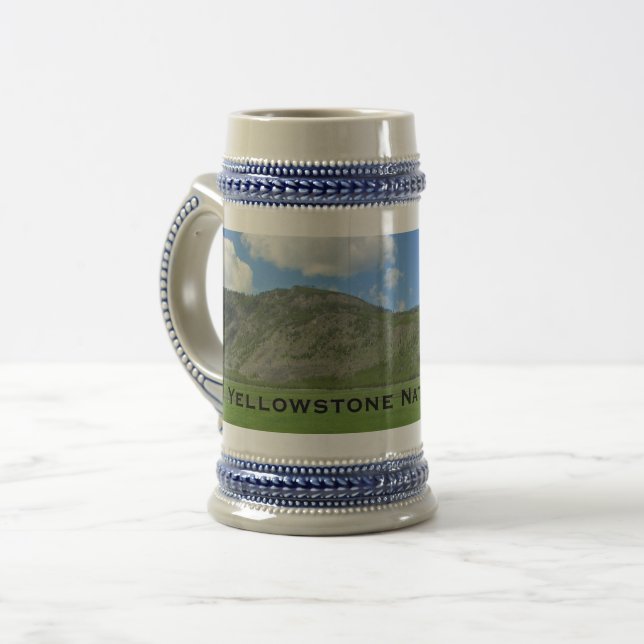 Caneca De Cerveja Paisagem Natural do Parque Nacional Yellowstone (Frente Esquerda)