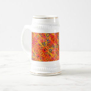 Caneca De Cerveja Paisley floral artístico brilhante