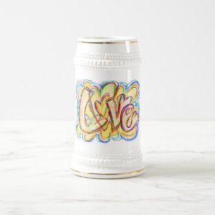 Caneca De Cerveja Palavra Inspiracional Amor Coração Mug