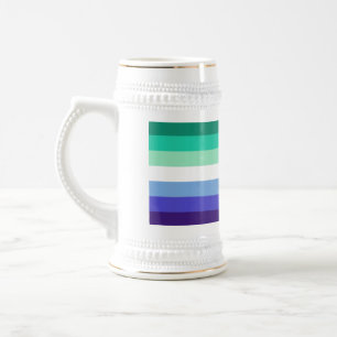 Caneca De Cerveja Paleta da bandeira de homens gays trans-inclusivos