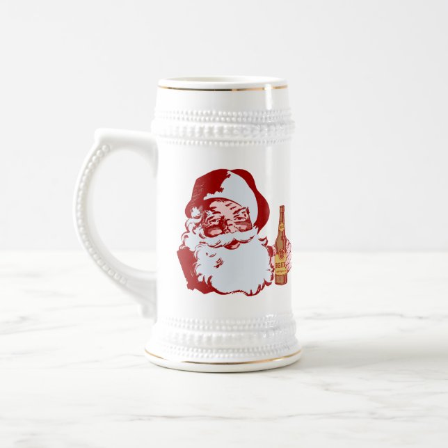 Caneca De Cerveja Papai Noel retro com um Natal da cerveja (Esquerda)