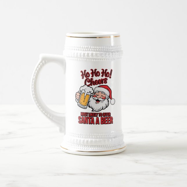 Caneca De Cerveja Papais noeis de Natal engraçados falam arte (Esquerda)
