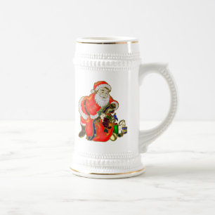 Caneca De Cerveja Papais noeis e seus presentes de Natal