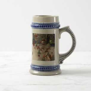 Caneca De Cerveja Papais noeis visitam a vila alpina