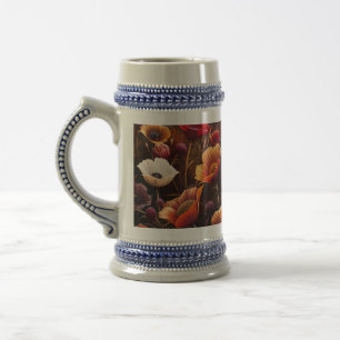 Caneca De Cerveja Papoulas Coloridas