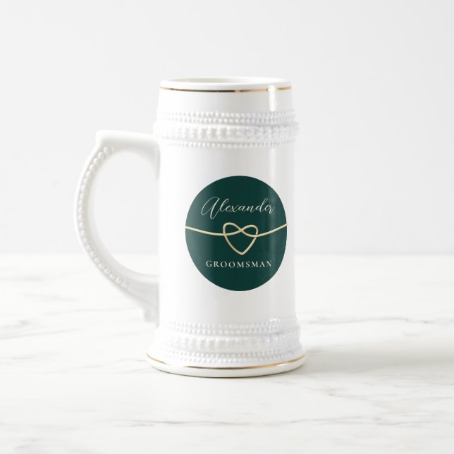 Caneca de Cerveja para Padrinhos Verde Esmeralda (Esquerda)