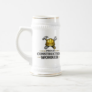 Caneca de cerveja para trabalhador de construção o