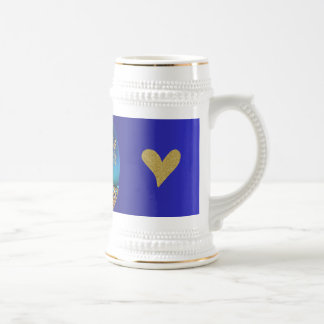 Caneca De Cerveja Páscoa Teal Mug com Amor e Design Sparkle ✨