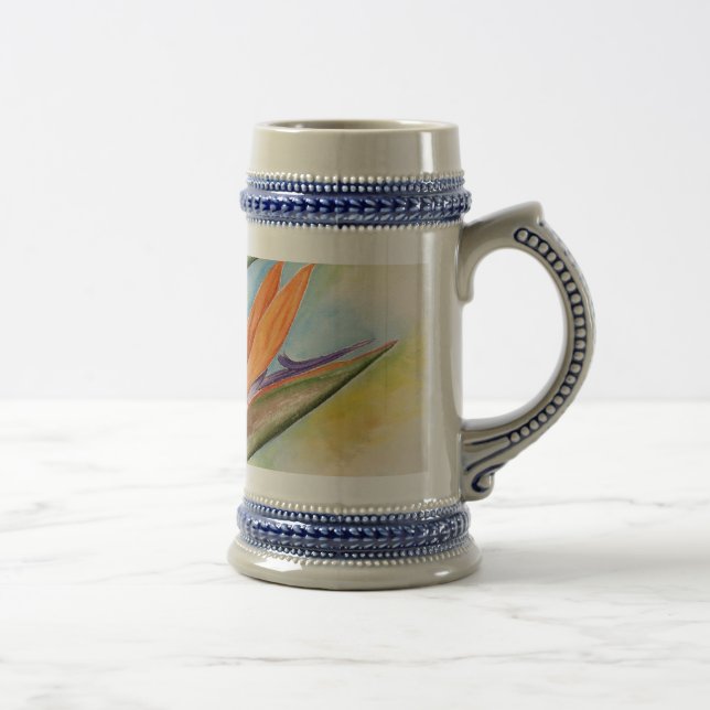 Caneca De Cerveja Pássaro da arte da flor de paraíso - multi (Direita)
