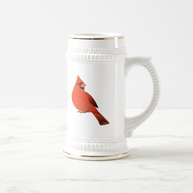 Caneca De Cerveja Pássaro masculino cardinal vermelho (Direita)