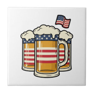 Caneca de Cerveja Patriótica Design Vetorial Vinta