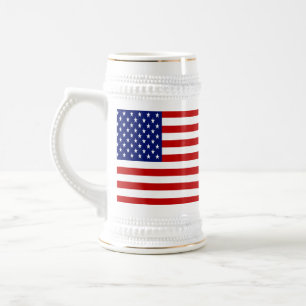 Caneca De Cerveja Patriótico clássico e Legal do Bandeira Americano