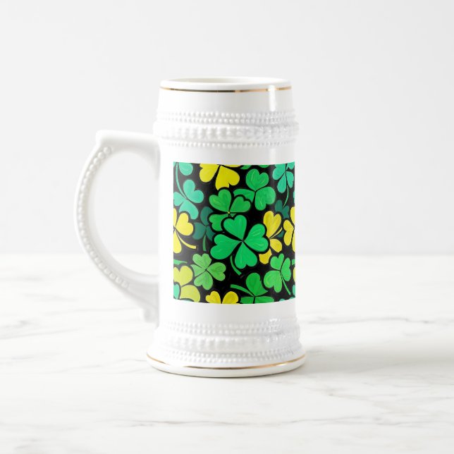 Caneca De Cerveja Pattern St. Patrick's Day Clovers (Esquerda)