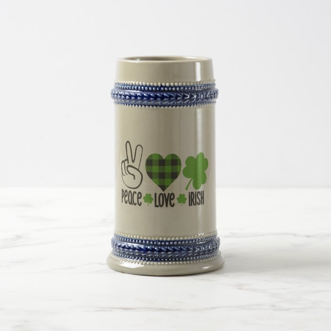 Caneca De Cerveja Peace Love Irish-60682 (Centro)