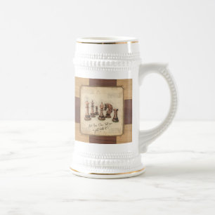 Caneca De Cerveja Peças De Xadrez Vintage Sketch Art. Player Gift