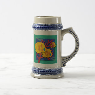 Caneca De Cerveja Peixes Tropicais