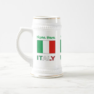 Caneca De Cerveja Personalização da Bandeira Italiana Verde Itália 