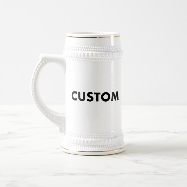 Caneca de Cerveja Personalizada Branco & Dourado M (Esquerda)